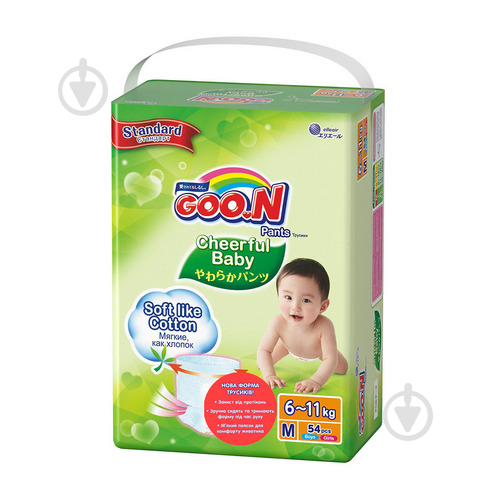 Подгузники-трусики Goo.N Cheerful Baby M 6-11 кг 54 шт. - фото 1