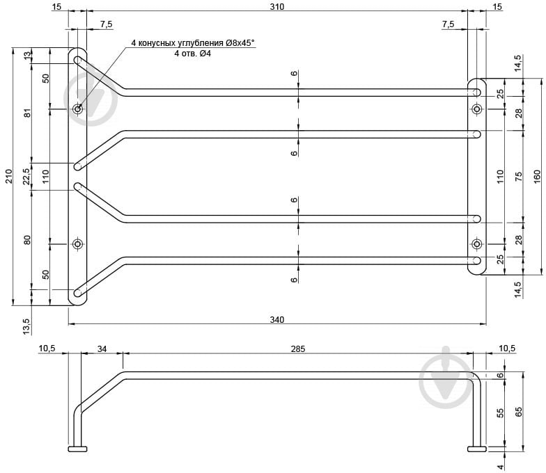 Тримач для келихів Smart 92168 подвійний хром - фото 2