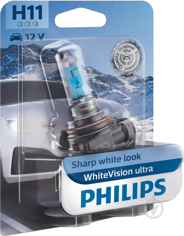 Автолампа галогенна Philips WhiteVision Ultra H11 55 Вт 1 шт.(PS 12362WVUB1) - фото 1