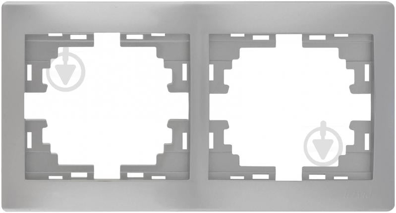 Рамка двомісна Lezard MIRA горизонтальна сірий 701-1000-147 - фото 1