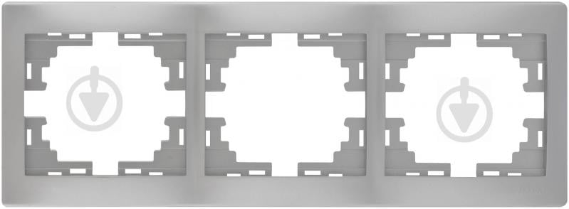 Рамка тримісна Lezard MIRA горизонтальна сірий 701-1000-148 - фото 1