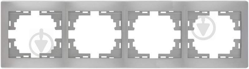 Рамка чотиримісна Lezard MIRA горизонтальна сірий 701-1000-149 - фото 1