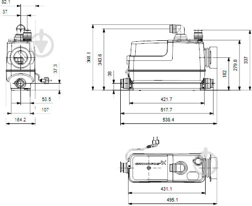 Канализационная установка Grundfos Sololift2 CWC-3 - фото 2