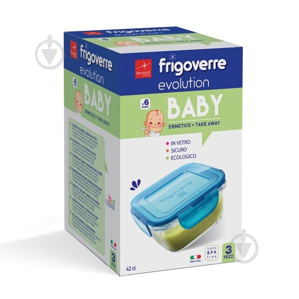 Набор емкостей Frigoverre Evolution Baby 389116GSG021990 (420 мл/3 шт.) Bormioli Rocco - фото 2