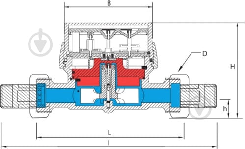 Счетчик холодной воды B-Meters 3/4 ХВ 30С 130мм - фото 2