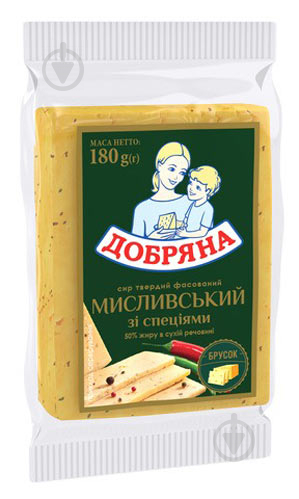 Сир ТМ Добряна Мисливський зі спеціями 50% 180 г - фото 1