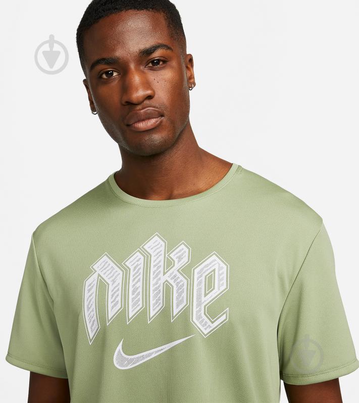 Футболка Nike DF RUN DVN MILER SS DX0839-386 р.XL зеленый - фото 5