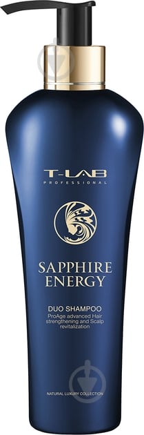 Шампунь T-LAB Professional Sapphire Energy Duo для сили волосся та anti-age ефекту 300 мл - фото 1 Шампунь T-LAB Professional Sapphire Energy Duo для сили волосся та anti-age ефекту 300 мл - фото 1