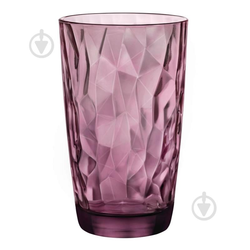 6 Verres à Boisson Longue Bormioli Rocco Diamond Rock Purple - 470 Ml, Couleur Fuchsia, Lavables Au Lave-vaisselle