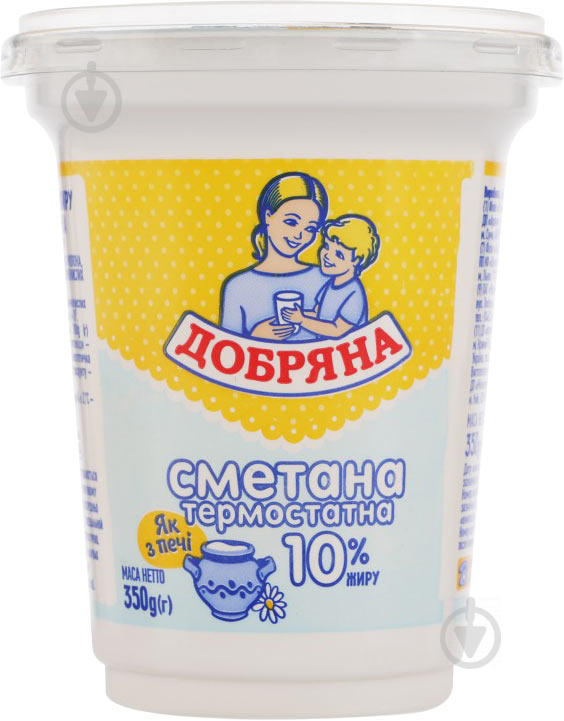 Сметана ТМ Добряна 10% 350 г - фото 1