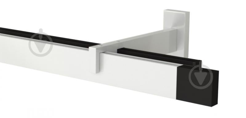 Комплект карнизу Quadrum SQUARE подвійний 17/250 см зебра з чорними гачками - фото 1 Комплект карнизу Quadrum SQUARE подвійний 17/250 см зебра з чорними гачками - фото 1