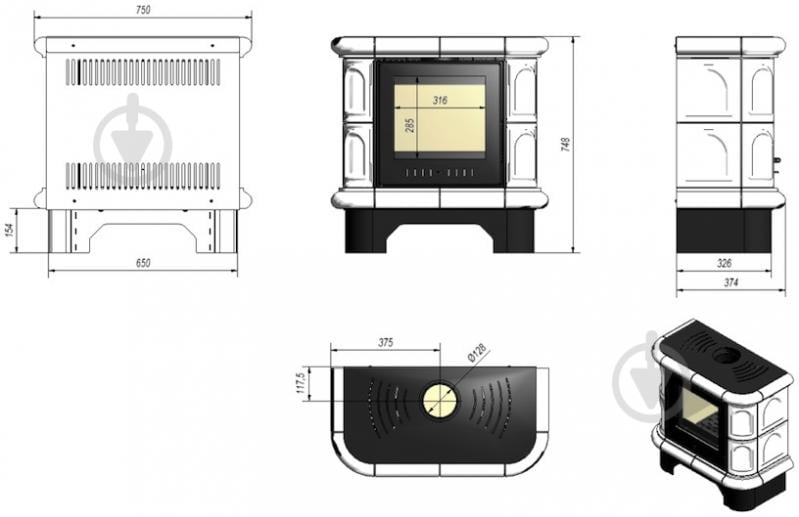 Кахельна піч Kratki WK 440 - фото 4