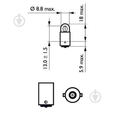 Автолампа розжарювання Philips Standard T2W 2 Вт 1 шт.(PS12913CP) - фото 3