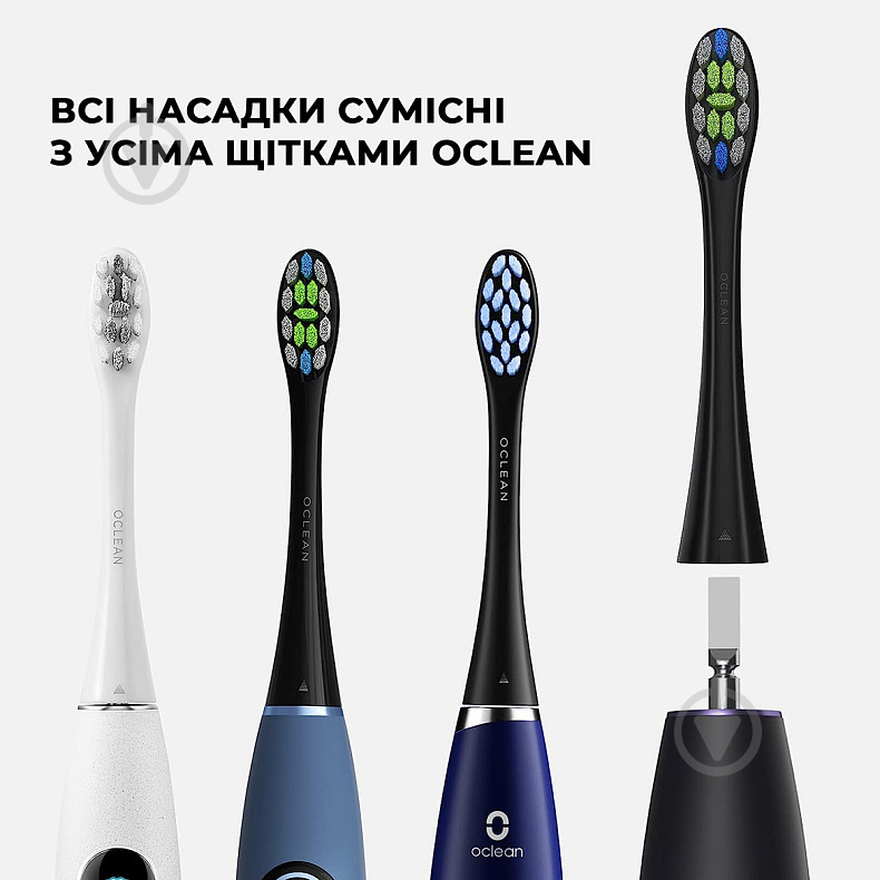 Сменные насадки для электрической щетки Oclean PW07 Toothbrush Head Sky Blue (6970810551440) - фото 4