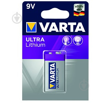 Батарейка Varta ULTRA LITHIUIM 9V BLI 6F22 (крона) 1 шт. (6122301401) - фото 2