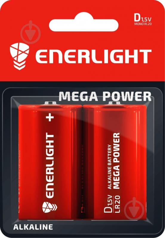 Батарейки Enerlight MEGA POWER BLI D (R20, 373)/CR 2 шт. (90200102)