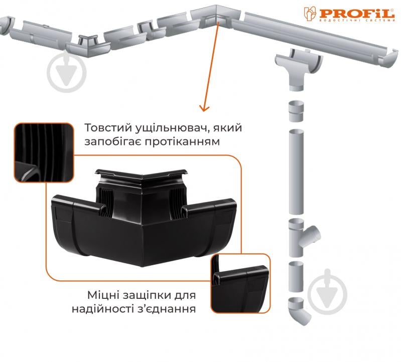 Кут внутренний PROFiL 135° 130 мм черный - фото 2 Кут внутренний PROFiL 135° 130 мм черный - фото 2