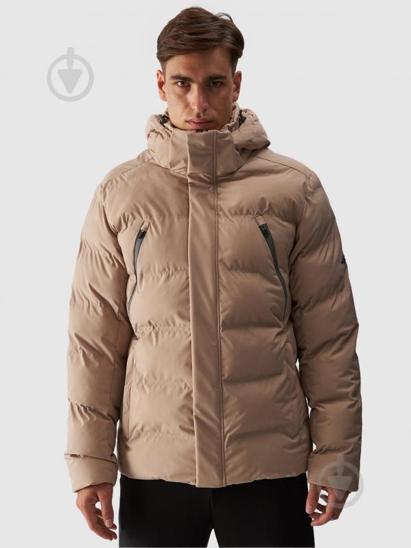 Пуховик чоловічий зимовий 4F DOWN JACKET M512 4FWAW24TDJAM512-83S р.L бежевий - фото 1