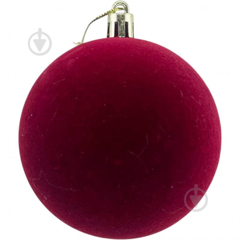 Куля флокована геометрія d 80 мм бордовий SDA2285280DR - фото 1