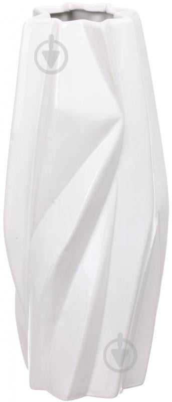 Ваза керамическая Luna Crystal 13х13х30 см 30 см белая PS31481 - фото 1