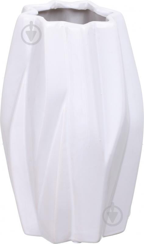Ваза керамическая Luna Crystal 13х13х20 см 20 см белая PS31483 - фото 1