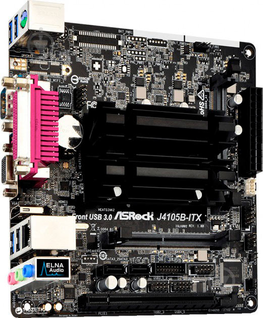 Материнська плата ASRock J4105B-ITX (Integrated CPU, SoC, mini ITX) - фото 2