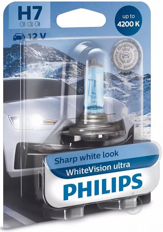 Автолампа галогенна Philips WhiteVision Ultra H7 55 Вт 1 шт.(12972WVUB1) - фото 3