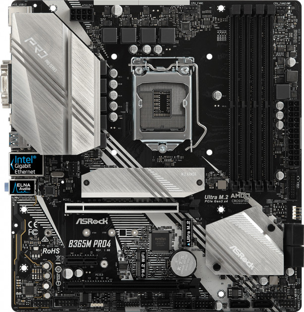 Материнская плата ASRock B365M PRO4 (Socket 1151, Intel B365, mirco ATX) - фото 1