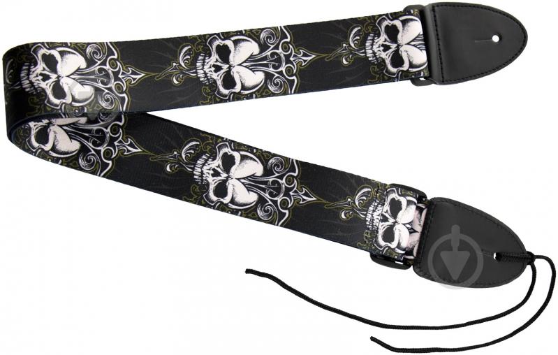 Ремень для гитары STAGG STE BLACK SKULL - фото 1