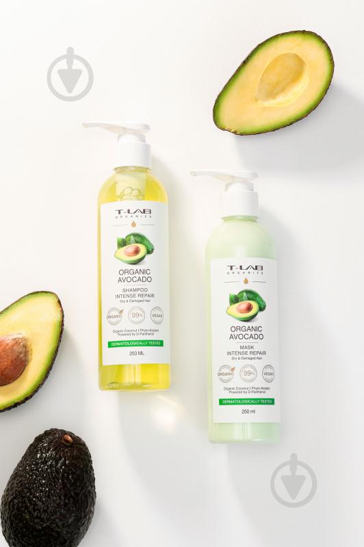 Маска-кондиціонер T-LAB Professional Organic Avocado для інтенсивного відновлення волосся 250 мл - фото 2 Маска-кондиціонер T-LAB Professional Organic Avocado для інтенсивного відновлення волосся 250 мл - фото 2