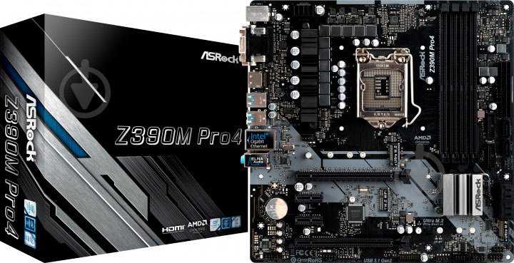 Материнская плата ASRock Z390M PRO4 (Socket 1151, Intel Z390, mirco ATX) - фото 6