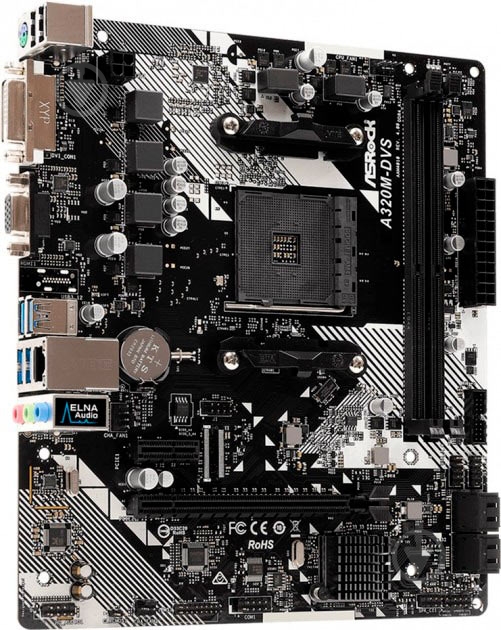 Материнская плата ASRock A320M-DVS R4.0 (Socket AM4, AMD A320, mirco ATX) - фото 3 Материнская плата ASRock A320M-DVS R4.0 (Socket AM4, AMD A320, mirco ATX) - фото 3