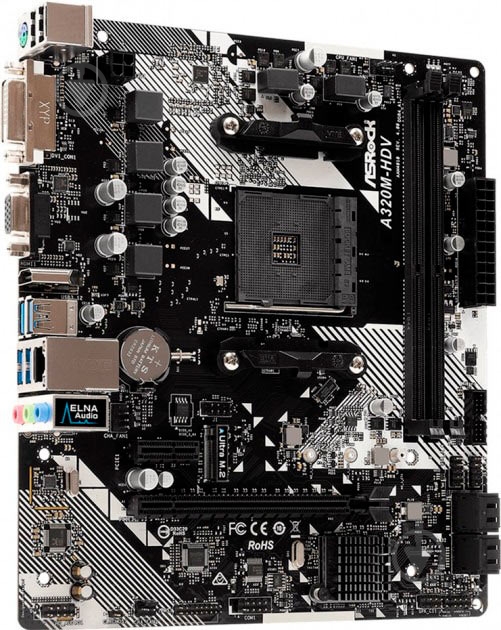 Материнская плата ASRock A320M-HDV R4.0 (Socket AM4, AMD A320, mirco ATX) - фото 1