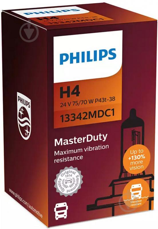 Автолампа галогенная Philips MasterDuty H4 75/70 Вт 1 шт.(13342MDC1) - фото 3