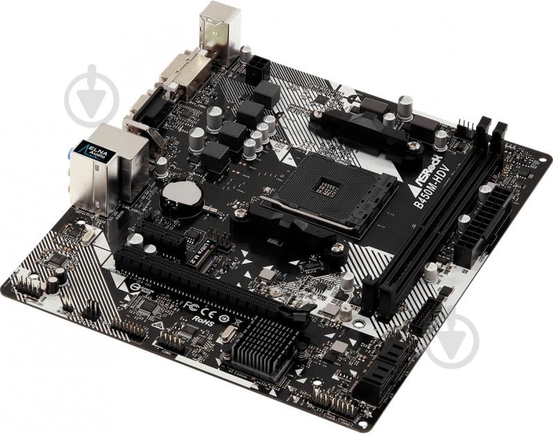 Материнська плата ASRock B450M-HDV R4.0 (Socket AM4, AMD B450, mirco ATX) - фото 2