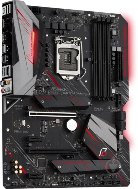 Материнская плата ASRock B365M PHANTOM GAMING 4 (Socket 1151, Intel B365, mirco ATX) - фото 2