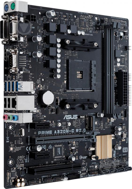 Материнська плата Asus PRIME A320M-C R2.0 (Socket AM4, AMD A320, mirco ATX) - фото 2