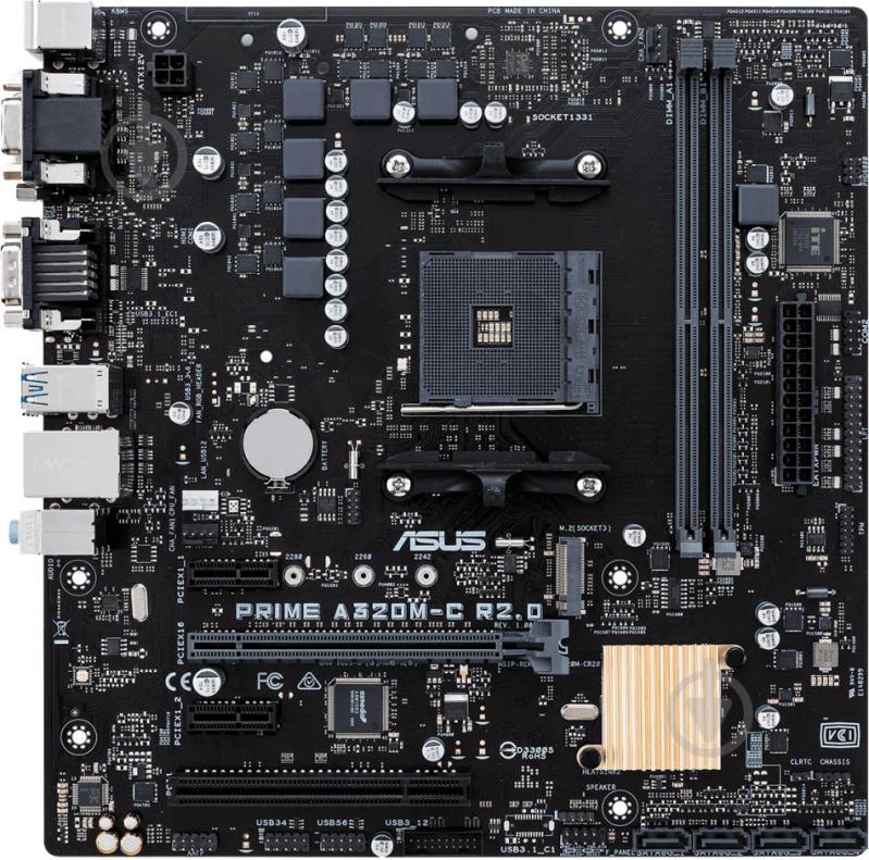 Материнська плата Asus PRIME A320M-C R2.0 (Socket AM4, AMD A320, mirco ATX) - фото 1