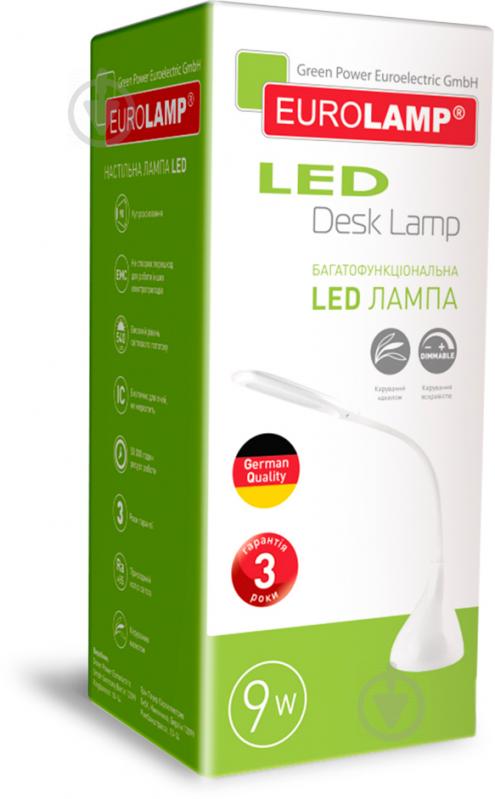 Настільна лампа офісна Eurolamp dimmable 9 Вт білий LED-DEL15 - фото 3