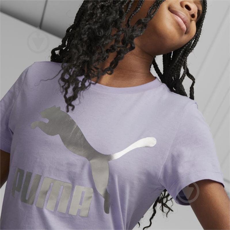 Футболка Puma CLASSICS LOGO TEE G 53020825 р.128 фиолетовый - фото 4