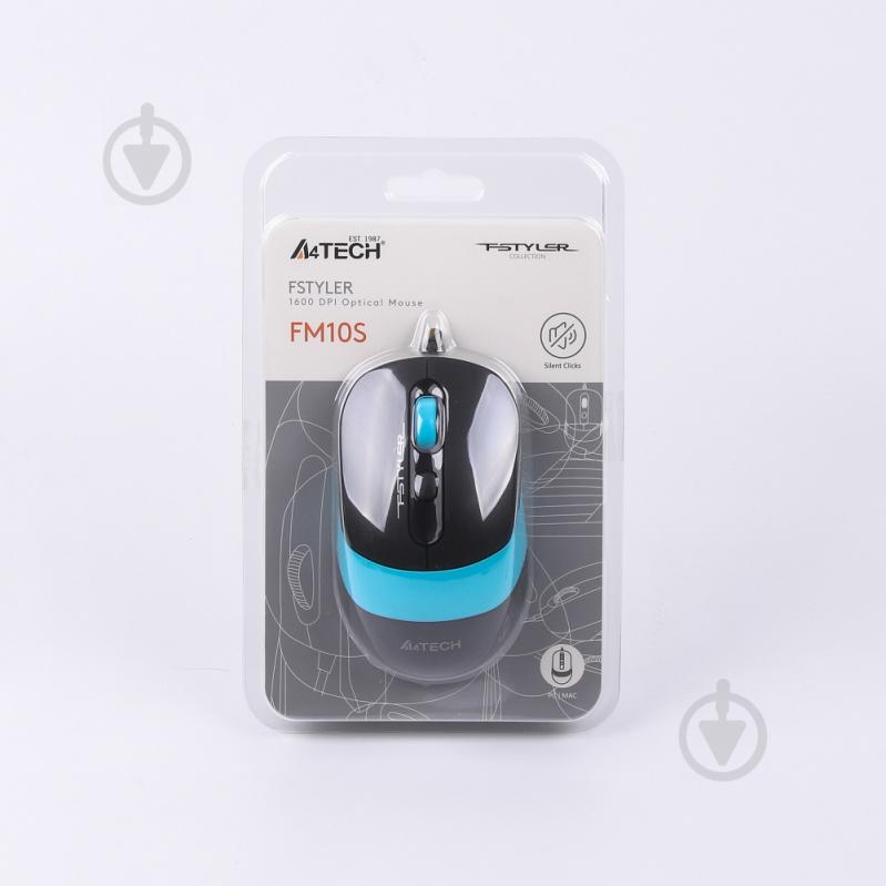 Мышка A4Tech бесшумная Fstyler FM10S (Blue) - фото 6