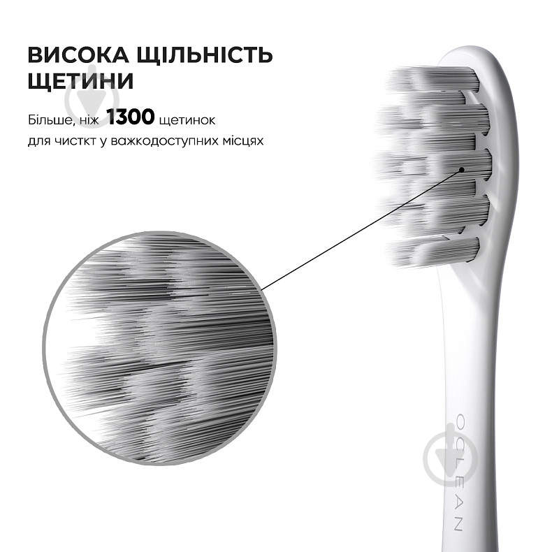 Сменные насадки для зубной щетки Oclean P1S1 Toothbrush Head Sky Blue 2 шт - фото 4