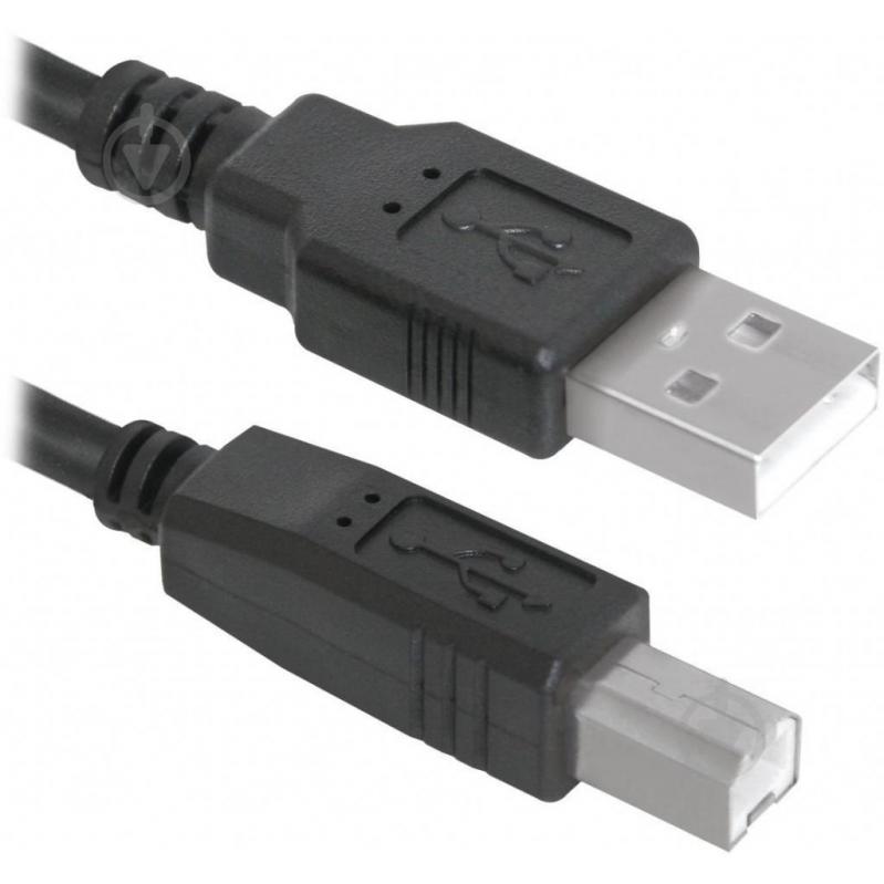 Кабель Defender USB Am – USB Bm 1,8 м черный (83763) - фото 1