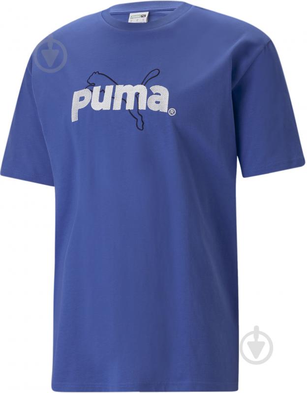 Футболка Puma TEAM GRAPHIC TEE 53825692 р.S синій - фото 1