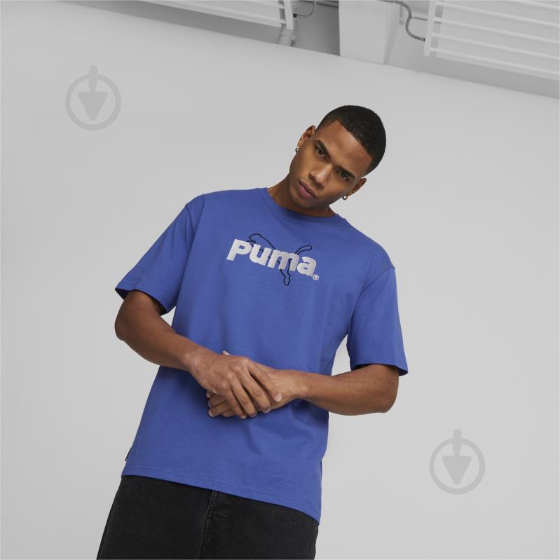 Футболка Puma TEAM GRAPHIC TEE 53825692 р.S синій - фото 3