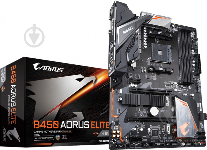 Материнская плата Gigabyte B450 AORUS ELITE (Socket AM4, AMD B450, ATX) - фото 5