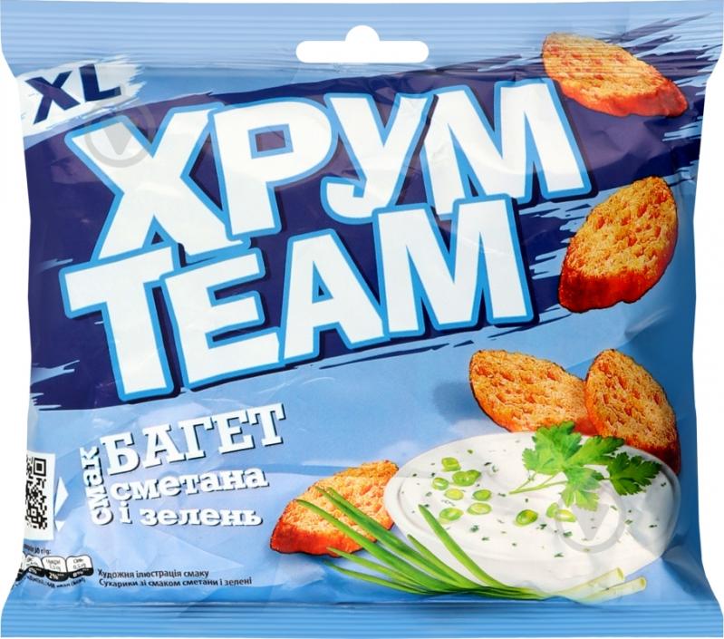 Сухарики ХрумTeam Сметана-Зелень багет 100 г - фото 1