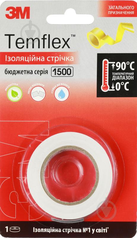 Изолента 3M Temflex белая ПВХ 1500-10-WH-BL - фото 1