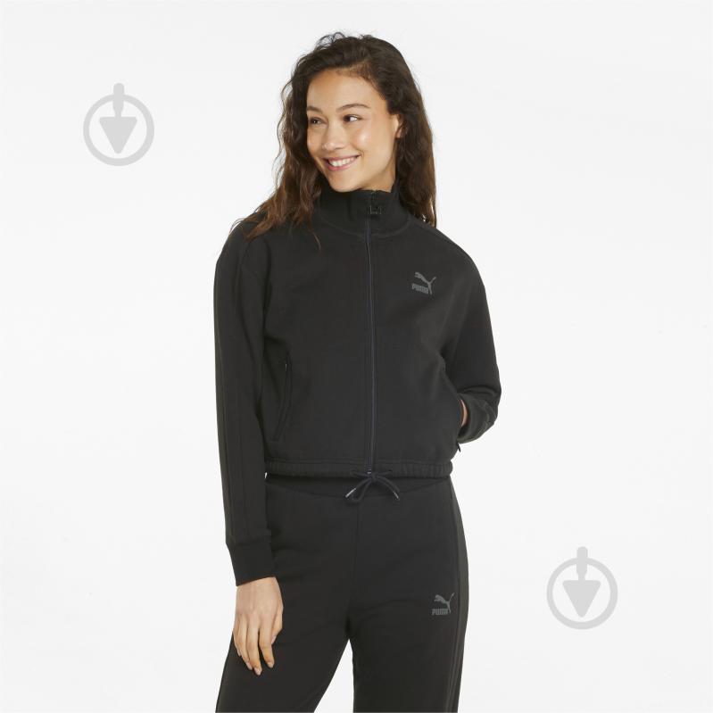 Джемпер Puma RE:T7 Crop Track Jacket 53457601 р. S черный - фото 1