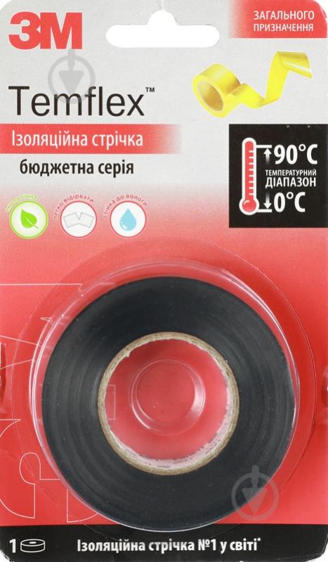 Изолента 3M Temflex черная ПВХ 1500-20-BK-BL - фото 1